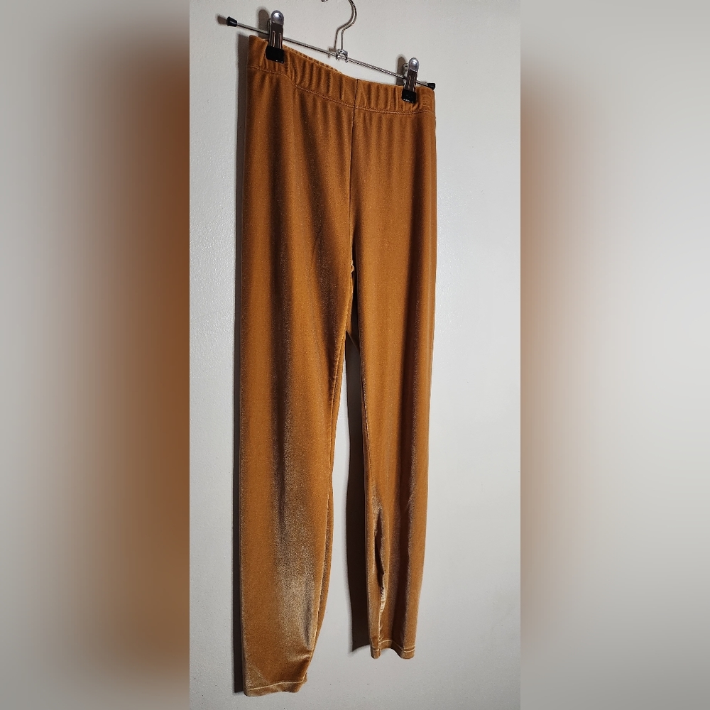 Fabletics gold velour pants